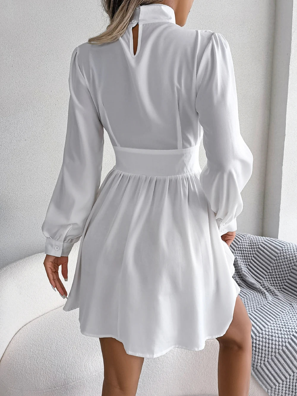 Women Autumn Casual Solid Hollow Out Long Sleeve A Line Dress 2026 Fashion Elegant Dresses Red Black White Sexy Woman Clothing