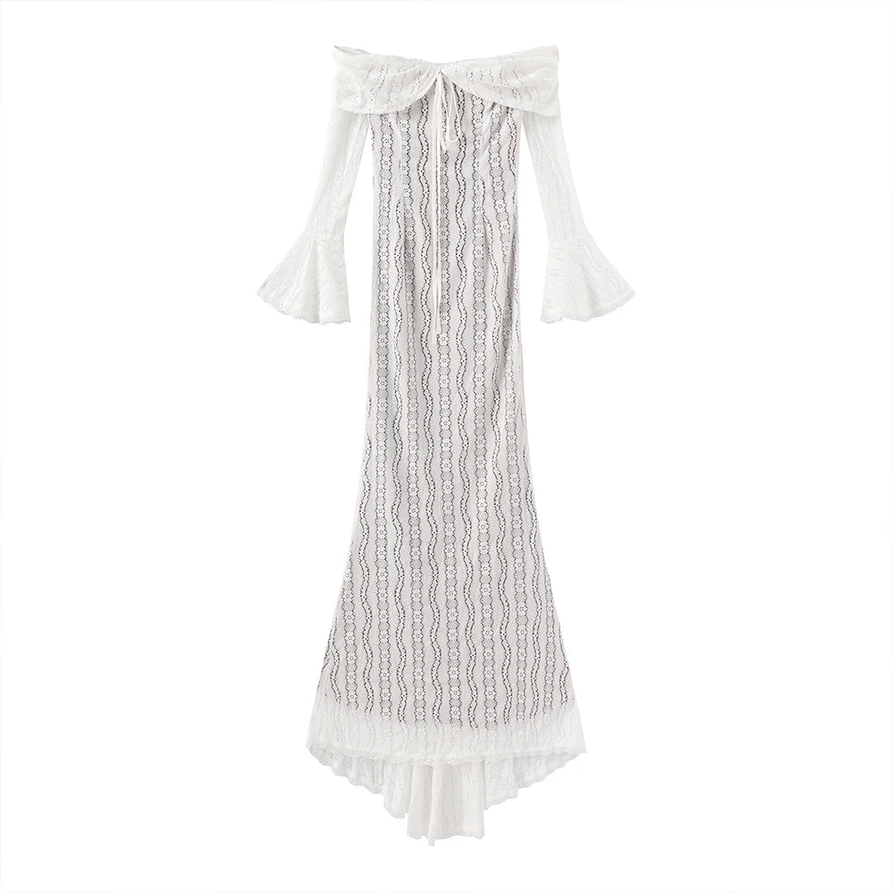 Suninheart White Evening Dresses for Events Red Long Sleeve Lace Elegant Party Dresses 2025 Women Luxury Wedding Prom Dress Gown