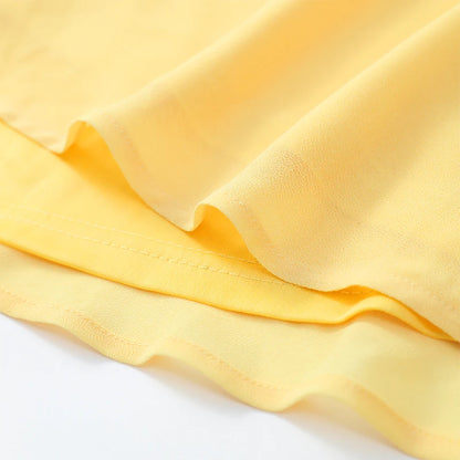 Yellow Strapless Pleated Women Split Maxi Dress Elegant Sleeveless Waist Cinching Slim Fit Dresses 2026 Lady Daily Party Gowns