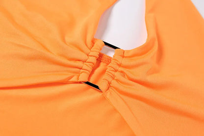 2023 Summer Party Dresses Sexy Elegant Dresses For Women Solid Casual Dress Women Pencil Mini Halter Sleeveless Hollow Dress