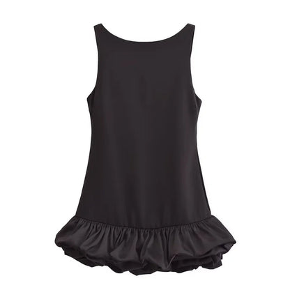 MUJER White Ruffle Mini Dress Women Sleeveless Bodycon Dress Woman off Shoulder Party Dresses Women Sexy Backless Women Dress