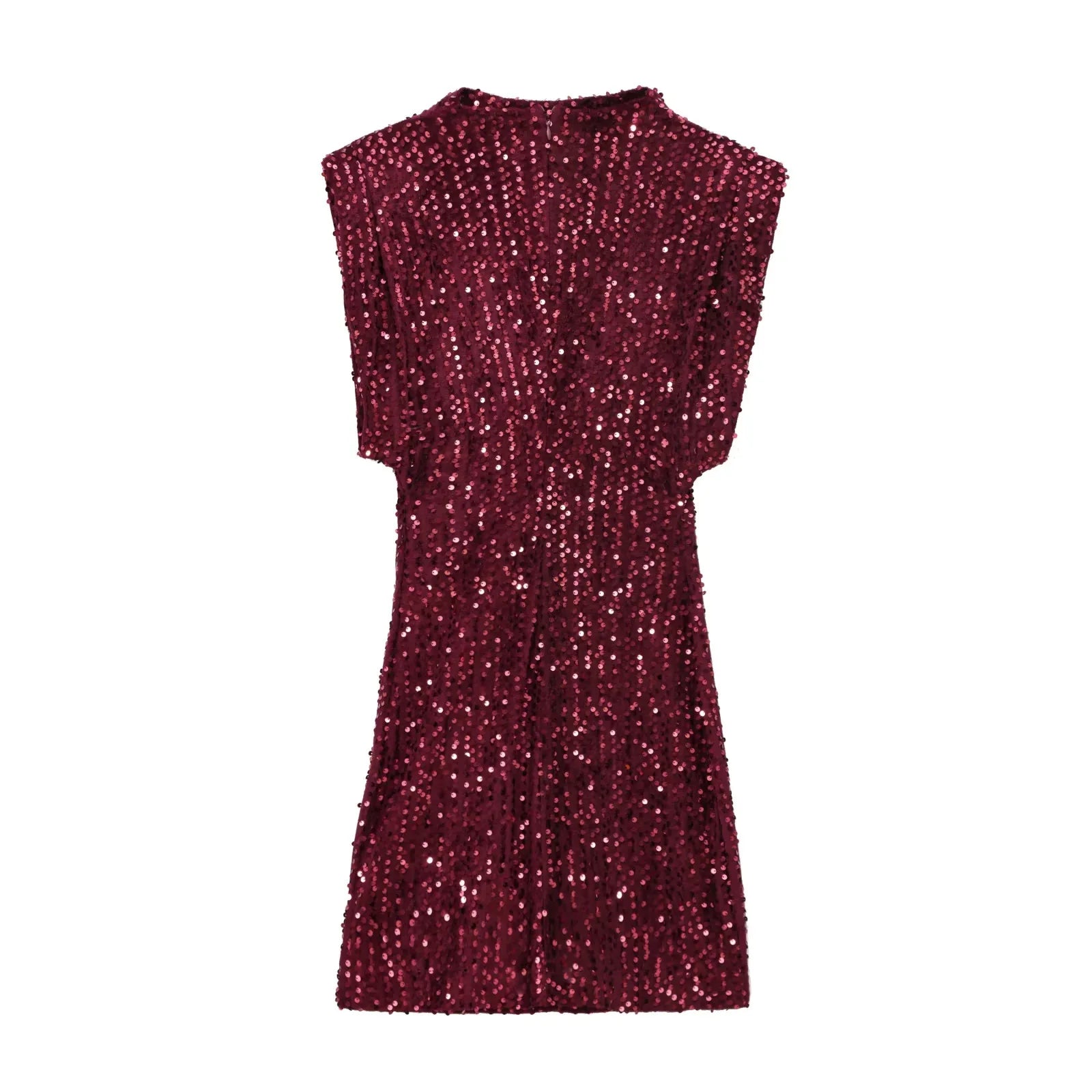KONDALA 2026 Spring Women Sequined Party Dresses Shoulder Pad Sheath Mini Dress Sleeveless Valentine‘s Day Women Elegant Dresses