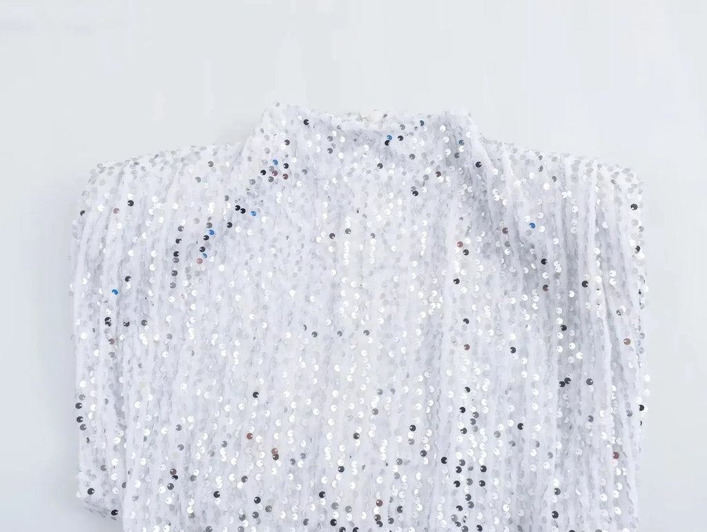 KONDALA 2026 Spring Women Sequined Party Dresses Shoulder Pad Sheath Mini Dress Sleeveless Valentine‘s Day Women Elegant Dresses