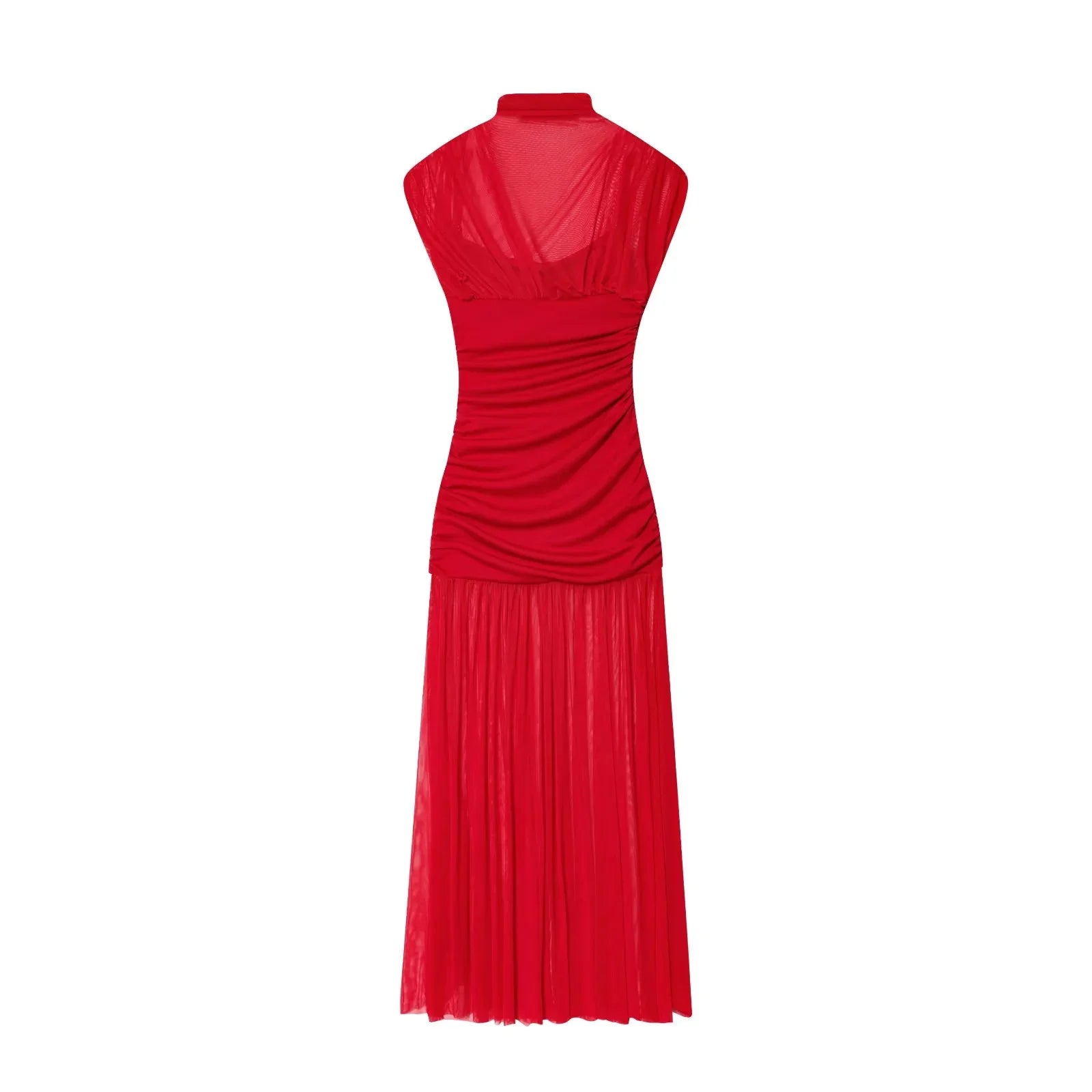 KONDALA 2026 Spring Summer Elegant Women Dresses Wedding Guest Ladies Patch Work Tulle Dresses Valentine‘s Day Woman Dresses
