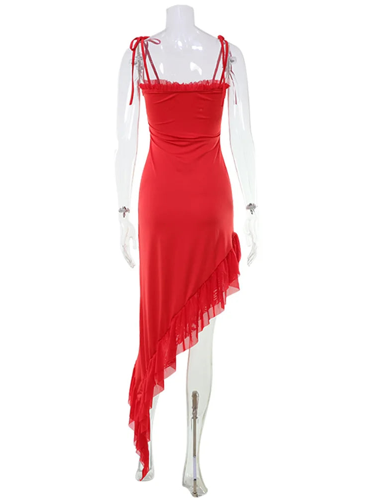 CNYISHE Camisoles Solid Sheath Elegant Fashion Women Dresses Irregular Hem Party Sexy Club Outifts Female Bodycon Fitness Robes