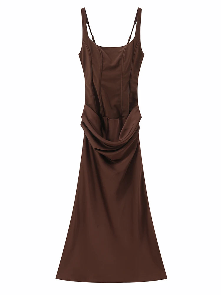 Sexy Square-neck Halter Mini Dress Women Pleated Sleeveless Backless High Waist Bodycon Dresses 2026 New Summer Lady Party Robe