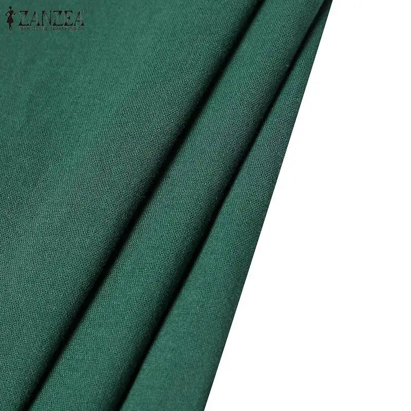 2024 Summer Dress ZANZEA Fashion Sleeveless Beach Vestidos Office Work Sundress Women Elegant Solid Color Dresses Robe Femme
