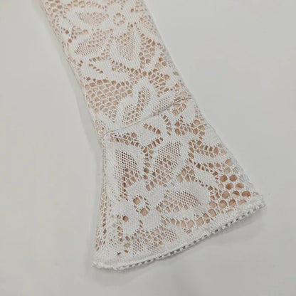 Suninheart Hollow Out Long Sleeve Cocktail Dress for Women 2025 Winter Stand Collar Club Party Dresses Lace Elegant Dresses