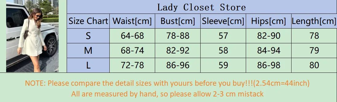 Women Chic Solid A-line Mini Dresses ElegantSingle-breasted V Collar Full Sleeves Short Vestidos Fashion New Lady Commute Gowns