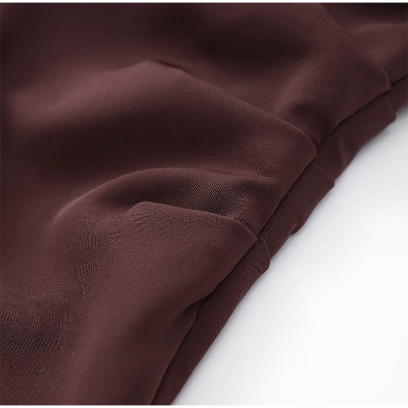 Solid Pleated Sling Dress Square Neck Sleeveless Off-shoulder Waist Cinching Slim Women Dresses Fashion Evening Party Gowns 2025